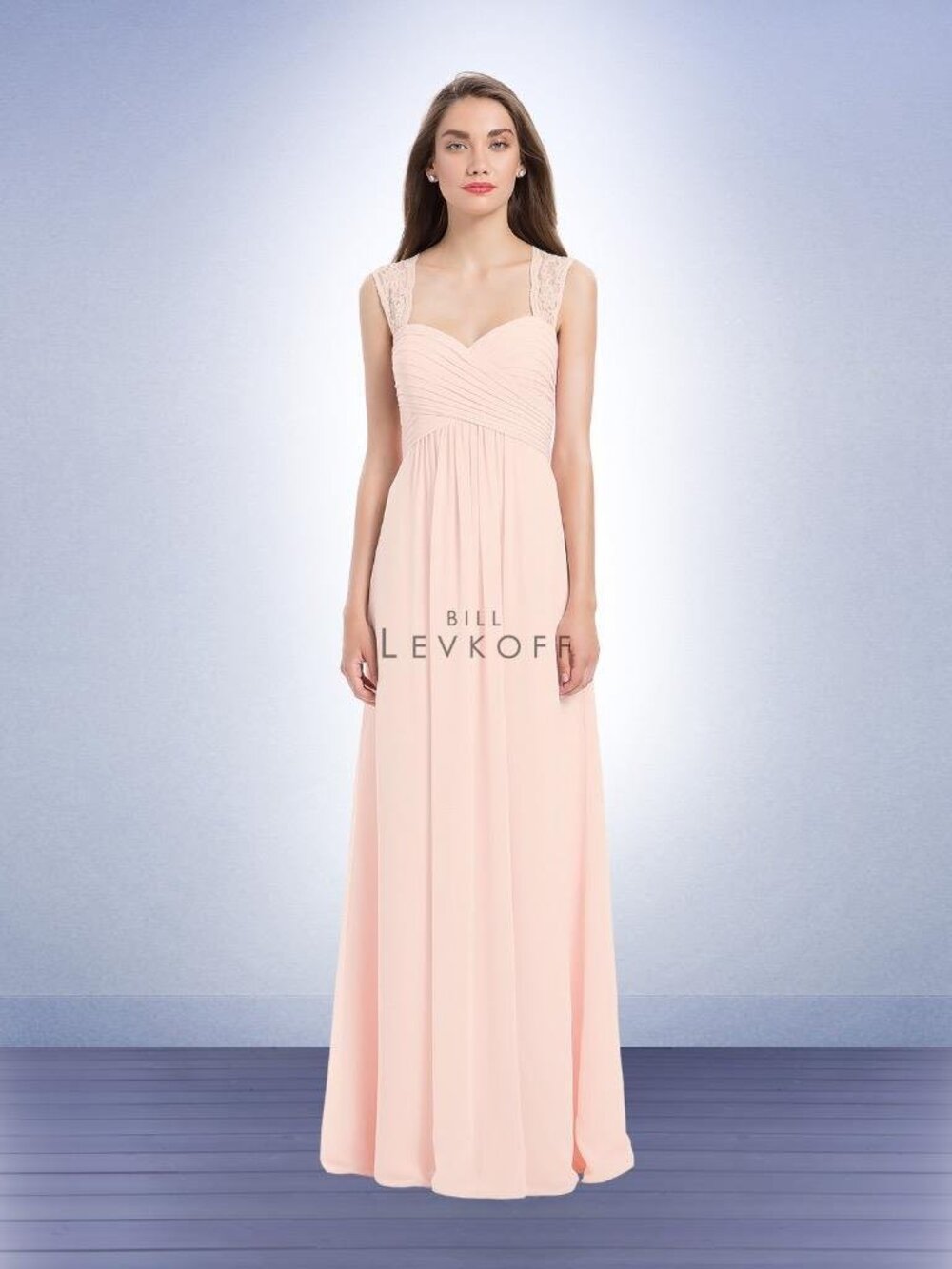 Bill Levkoff 1173 Bridesmaid Dress Petal Pink Sleeveless Chiffon Long 12
